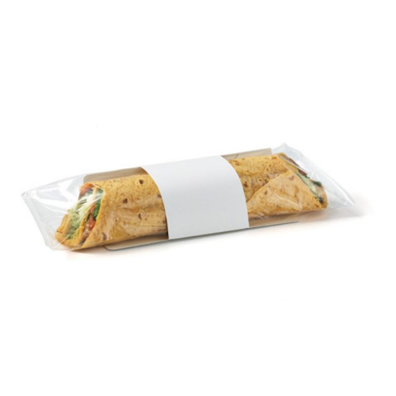 Brown Kraft Long Tortilla or Baguette Wrap With Film 293C Catex
