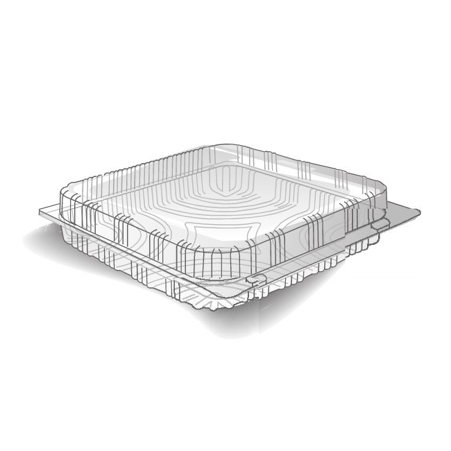 Clear Plastic Hinged Pastry Container 200 X 200 X 100MM