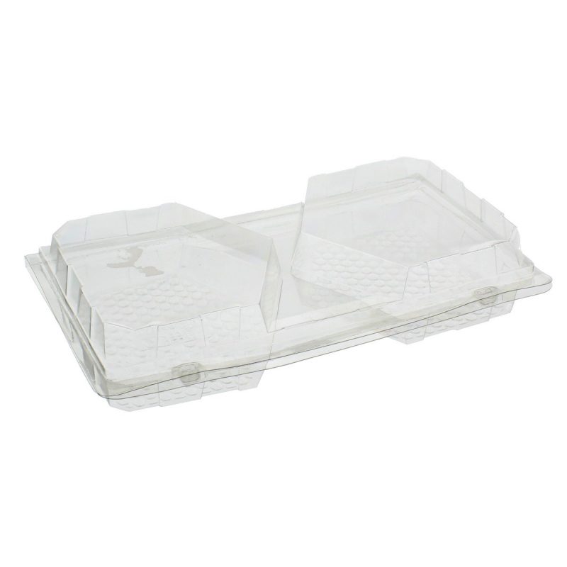 Patipack 2 Cavity Hinged Plastic Pastry Container Catex Catering