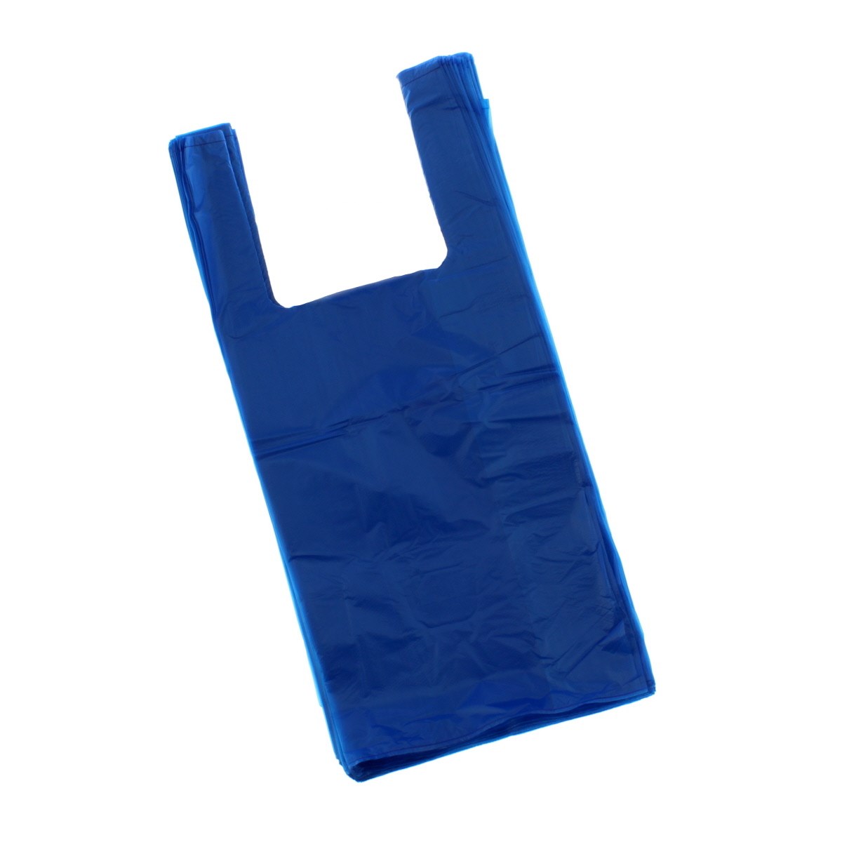 Blue Plastic Carrier Bag 300 + 150 X 580MM 16MU