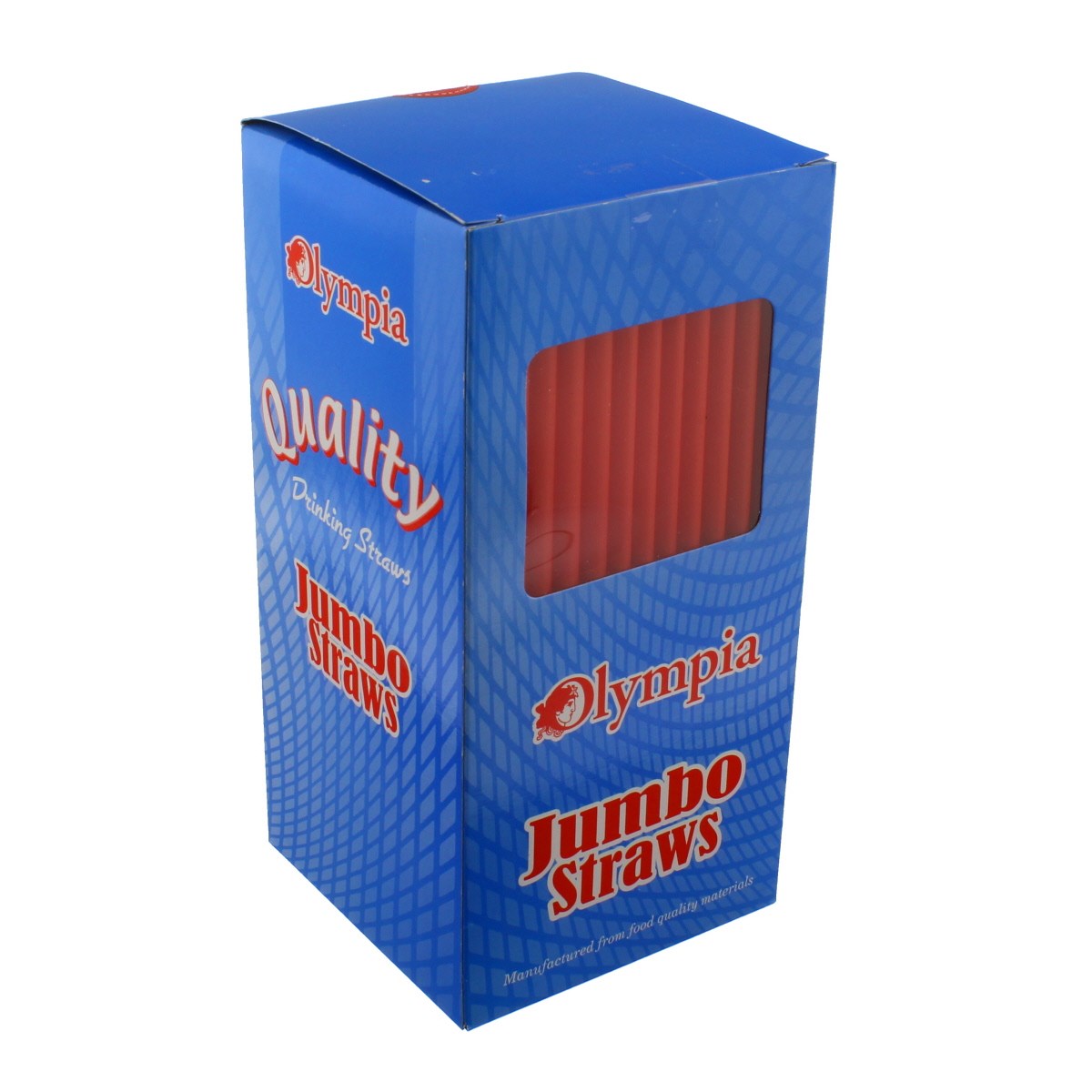 Olympia Jumbo Straight Red Plastic Drinking Straws