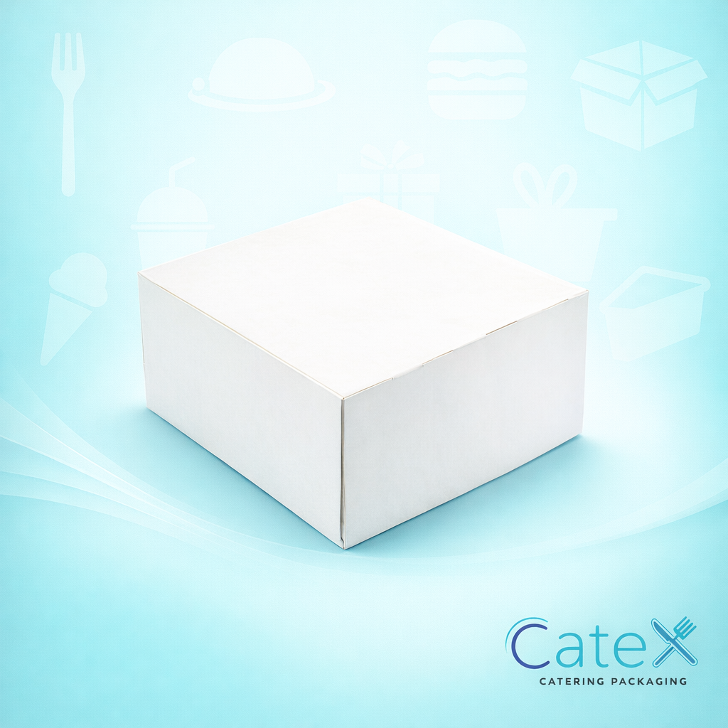 10x10x5 Inch White Cake Boxes Ireland - Bulk pack of 100 folding white bakery boxes