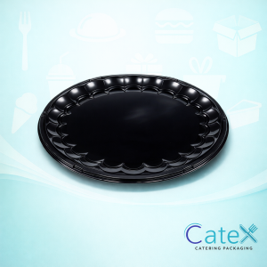 Professional 12-inch black Caterware Smartlock platter base model 9812K for catering use