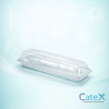 Bulk pack of 150 clear 12 inch plastic baguette containers for sub sandwiches and long rolls