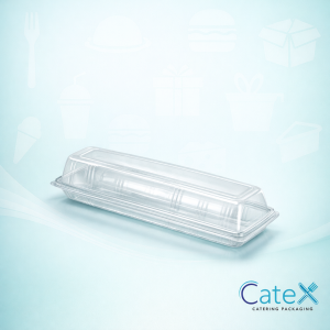 Bulk pack of 150 clear 12 inch plastic baguette containers for sub sandwiches and long rolls