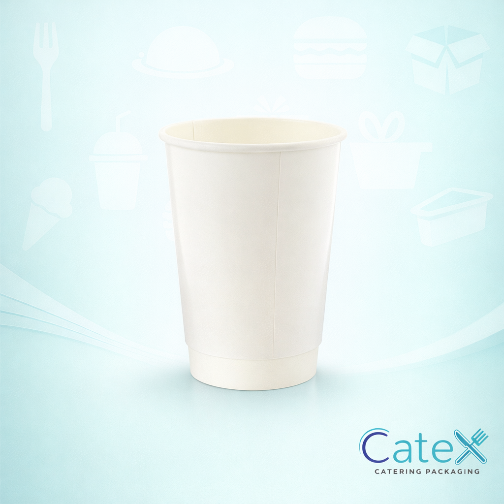 12oz White Double Wall Disposable Coffee Cups Ireland for hot beverages