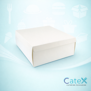 12x12x5 Inch White Cake Boxes Ireland - Bulk pack of 50 heavy duty 275GSM hinged boxes