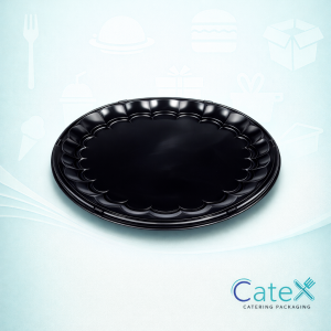 Extra-large 16-inch black Caterware Smartlock platter base model 9816KY for professional catering