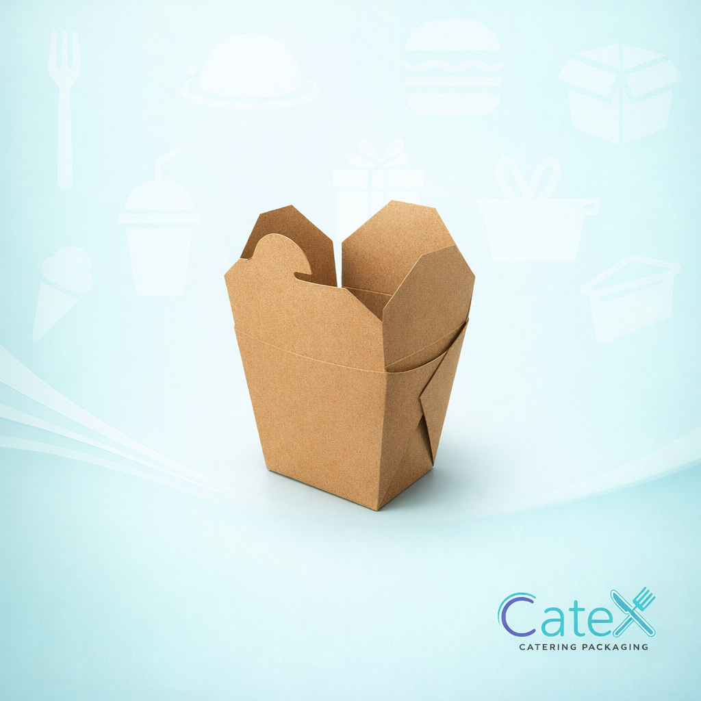 16oz Kraft Noodle Boxes Square Bottom Ireland - Bulk pack of 500 poly-lined brown pails