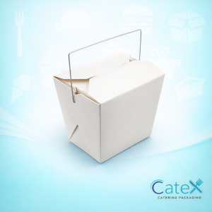 16oz White Kraft Paper Rice Pail Ireland - Bulk pack of 500 poly-lined boxes with wire handle