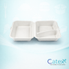 2 Compartment Bagasse Lunch Box Ireland - Bulk pack of 500 white compostable sugarcane food boxes