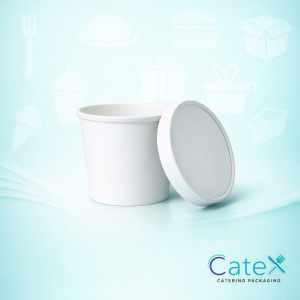 26oz Soup Cups with Lids Ireland - Bulk pack of 250 white paper food pots