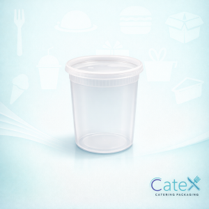 32oz Soup Cups with Lids Ireland - Bulk pack of 250 1-litre white paper food pots