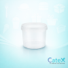 Bulk pack of 290 clear 565ml plastic ring lock containers with matching tamper-evident lids