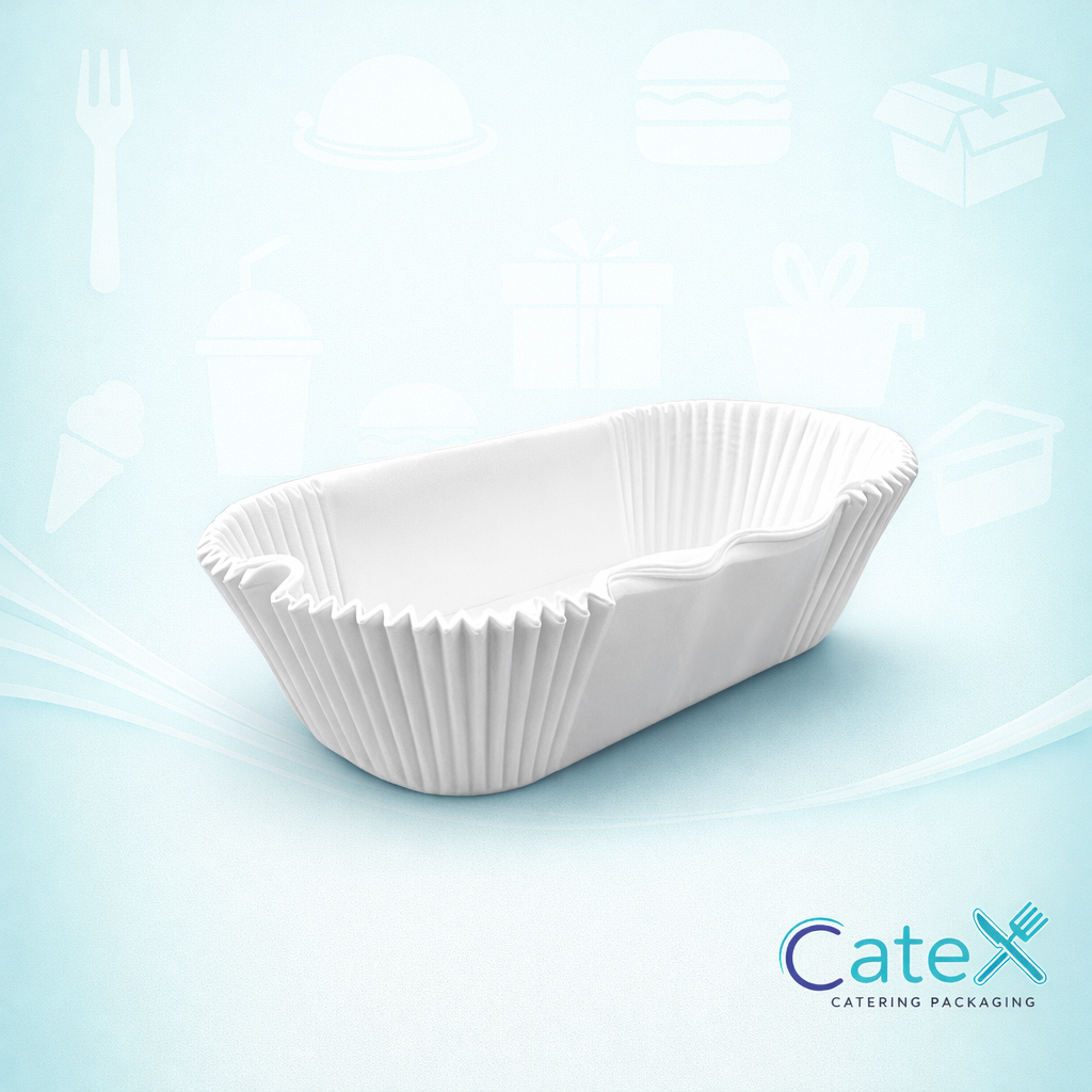 6x2.5 Greaseproof Cake Cases Ireland - Bulk pack of 1000 white rectangular loaf cake liners