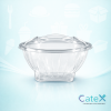 750ml Plastic Salad Bowls with Lids Ireland - Bulk pack of 200 clear medium salad containers