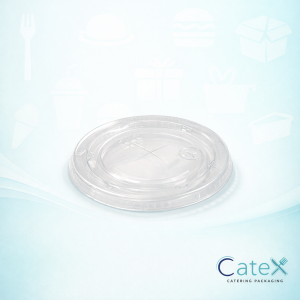 9/10 Flat Plastic Lid with Straw Slot Ireland - Bulk pack of 960 clear YLP10C lids