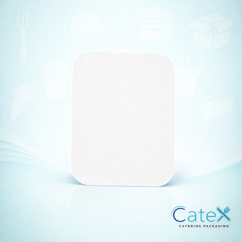 9x9 Foil Container Lids Ireland - Bulk pack of 200 white board lids for square trays