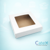 9x9x2 White Tart Boxes Ireland - Bulk pack of 100 white windowed bakery boxes