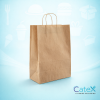 Bulk 250 pack of large brown kraft paper carrier bags with twisted handles 16x12x18 inch for retail and takeaways
