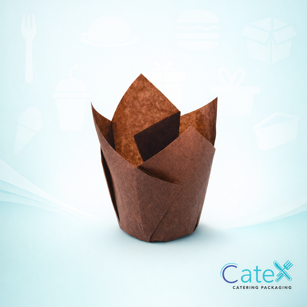 Brown Tulip Cupcake Muffin Wraps Ireland - Bulk pack of 200 professional greaseproof liners