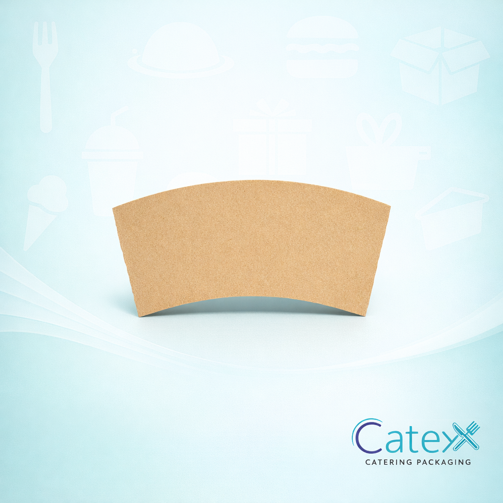 Compostable Coffee Cup Sleeves Ireland - Kraft brown corrugated clutches for 8oz and 10oz cups