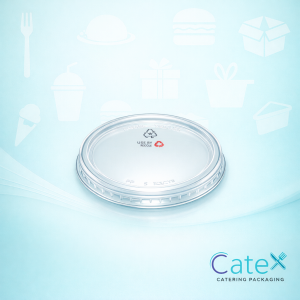 Compostable PLA Lids for P240 Containers Ireland - Bulk pack of 1000 clear plant-based lids