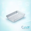 Bulk pack of 400 black D13/45 plastic food trays with integrated absorbent pads