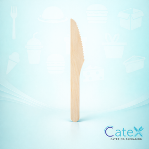 Bulk case of 1000 disposable biodegradable wooden knives for eco-friendly catering and events