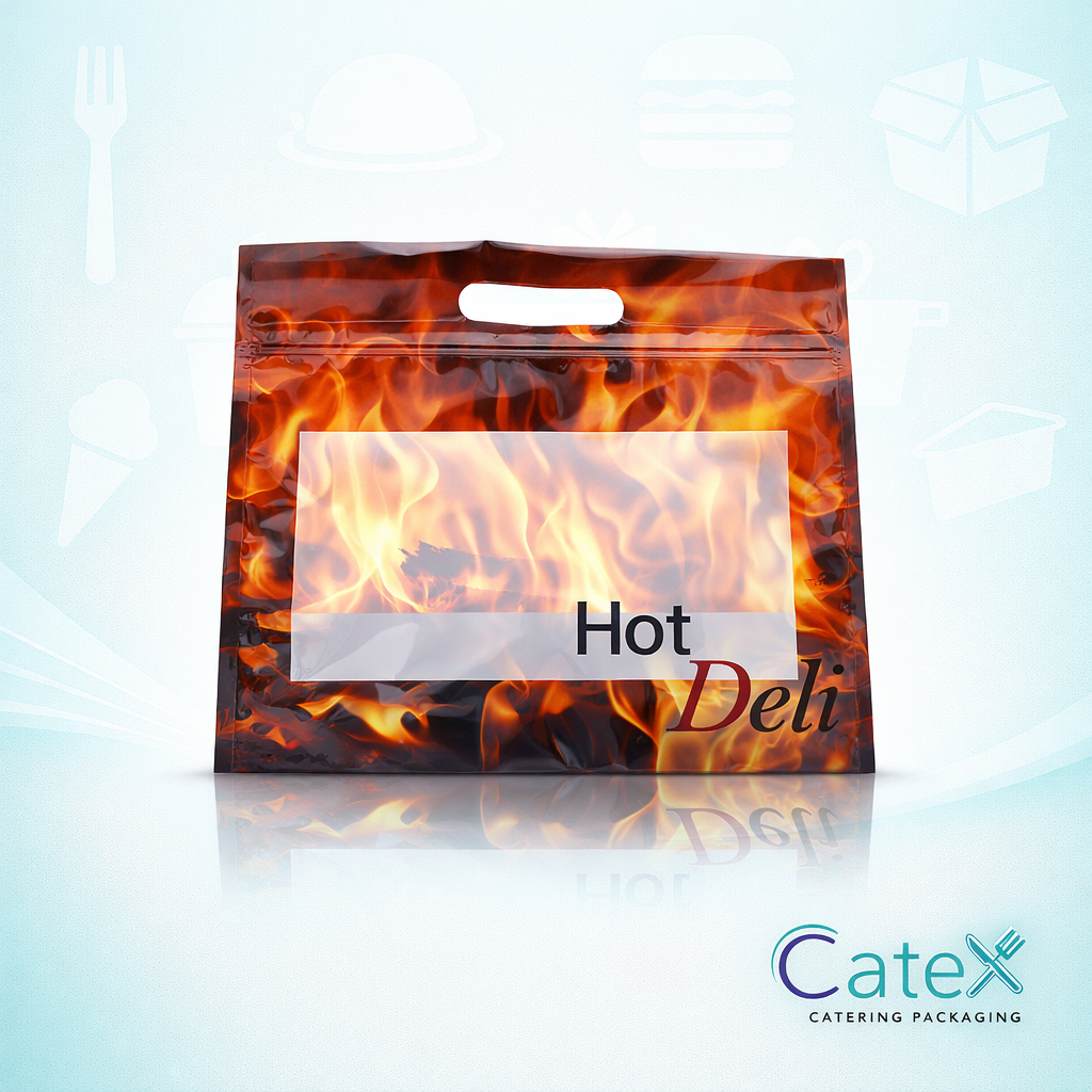 Bulk pack of 1000 printed Grab N Go portion chicken bags for hot deli counters