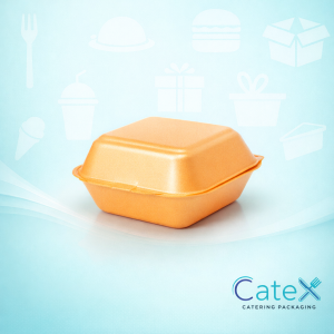 HP6 Champagne Burger Boxes Ireland - Bulk pack of 500 insulated polystyrene foam containers