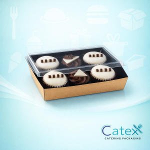 Hybrid Food Packaging Ireland with cardboard base and clear lid