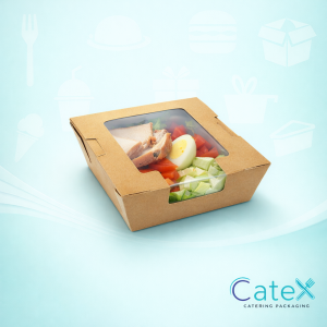 Kraft Salad Boxes with Window Ireland - Bulk pack of 420 kraft deli food containers