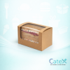 Bulk pack of 500 brown kraft deepfill sandwich wedges with clear viewing windows