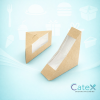 Bulk pack of 700 slim 38mm natural brown Kraft single fill day fresh sandwich wedges