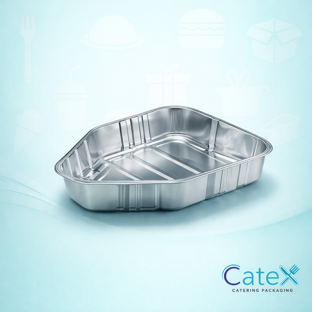 Large Smoothwall Chicken Trays Ireland - Bulk pack of 250 ovenable 288x217x46mm foil trays