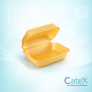 MP2 Champagne Hotpac Burger Boxes Ireland - Bulk pack of 500 rectangular insulated foam containers