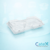Patipack 2 Cavity Pastry Containers Ireland - Bulk pack of 200 clear 2-compartment hinged PET boxes