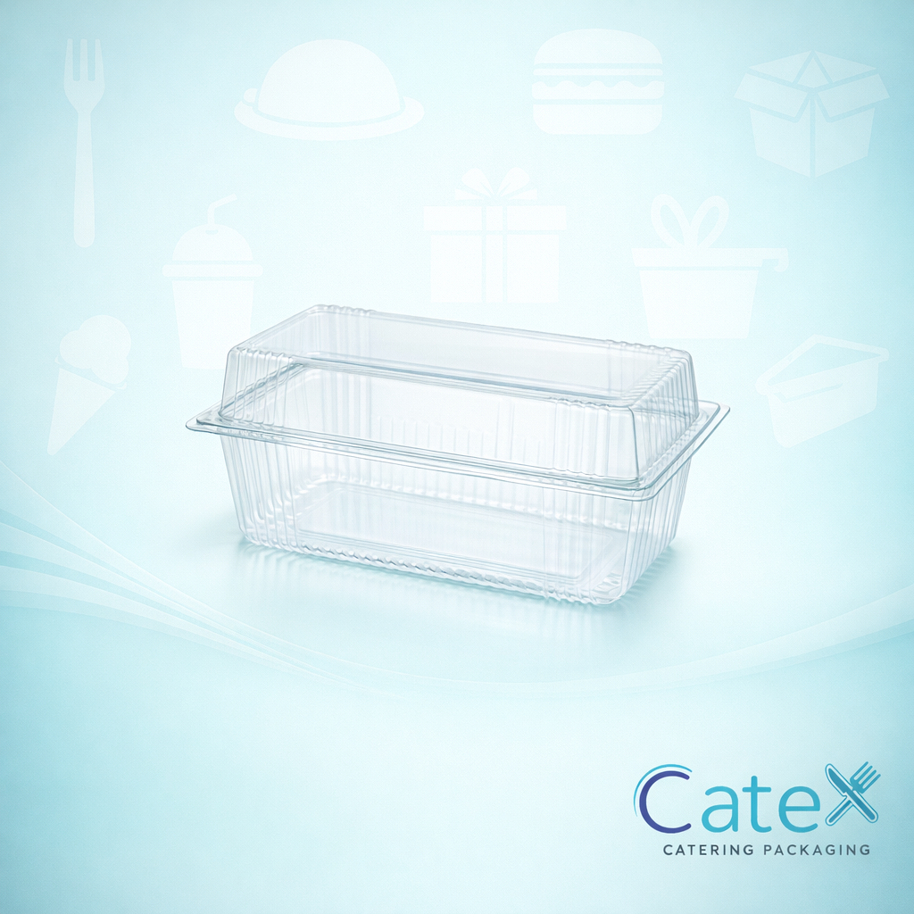 Patipack 2lb Plastic Cake Containers Ireland - Bulk pack of 400 clear recycled RPET loaf cake pods