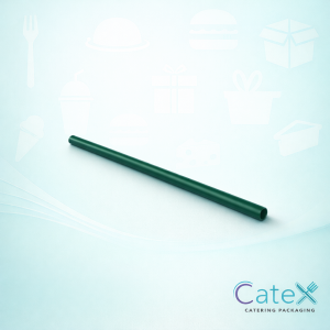 Bulk 2000 pack of green PLA compostable straight drinking straws made from corn starch