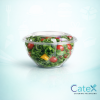 Bulk pack of 260 Sanplast 1500cc clear PET salad bowls with matching flat lids