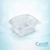 Bulk pack of 500 small clear plastic hinged containers for salad and cheese portions
