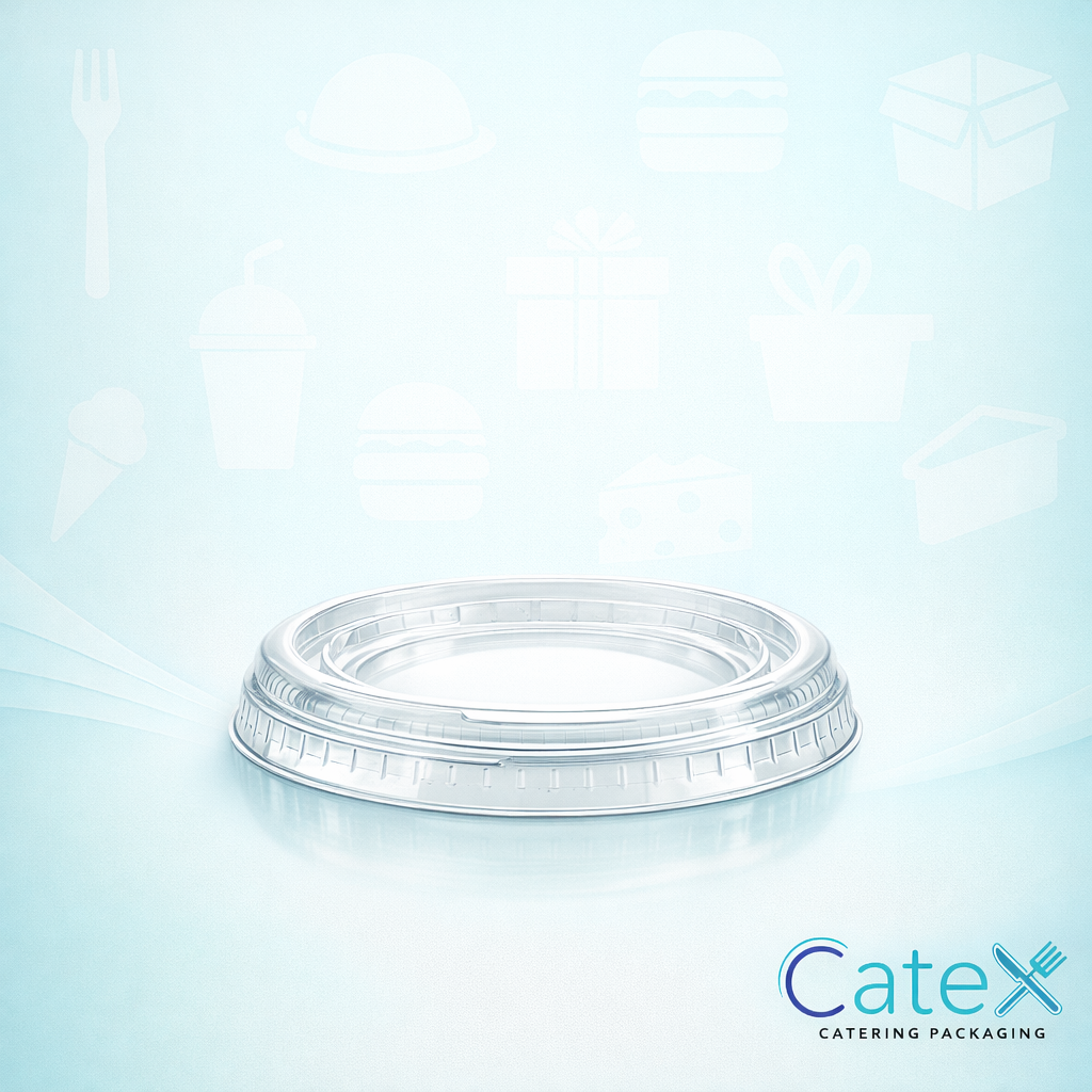 Smoothie Cup Flat Lids Ireland - 95mm clear plastic lids for cold drink cups