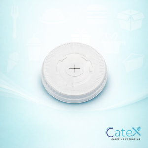 Smoothie Cup Lids Ireland - Bulk pack of 1000 95mm flat lids with straw slots