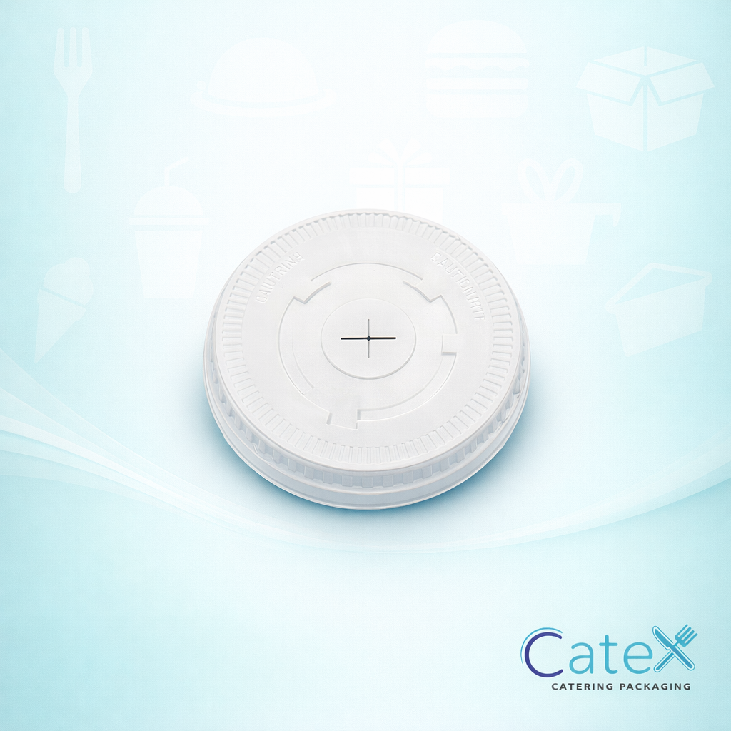 Smoothie Cup Lids Ireland - Bulk pack of 1000 95mm flat lids with straw slots