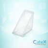 Bulk pack of 500 triple sandwich clear plastic wedges for retail food display