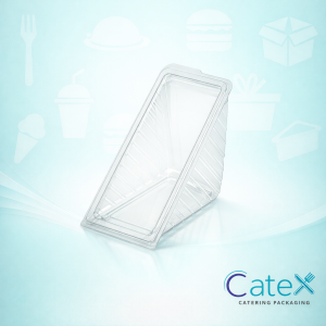 Bulk pack of 500 triple sandwich clear plastic wedges for retail food display