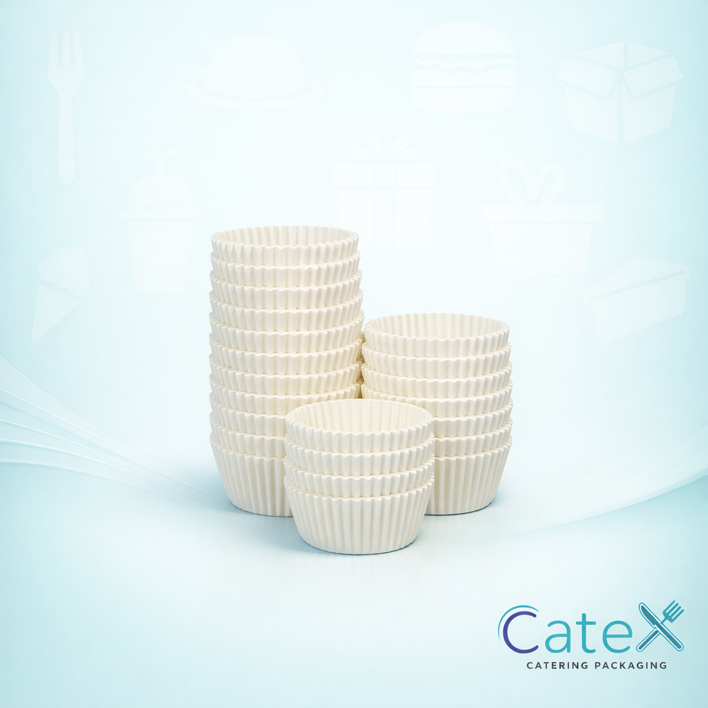 White Fairy Cake Bun Cases Ireland - Bulk pack of 1000 greaseproof 44x25mm baking cases