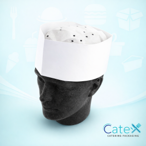 Bulk pack of 100 white disposable forage hats for catering and food hygiene