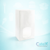 Pack of 250 white kraft paper bags with clear window measuring 6 x 4 x 10 inches